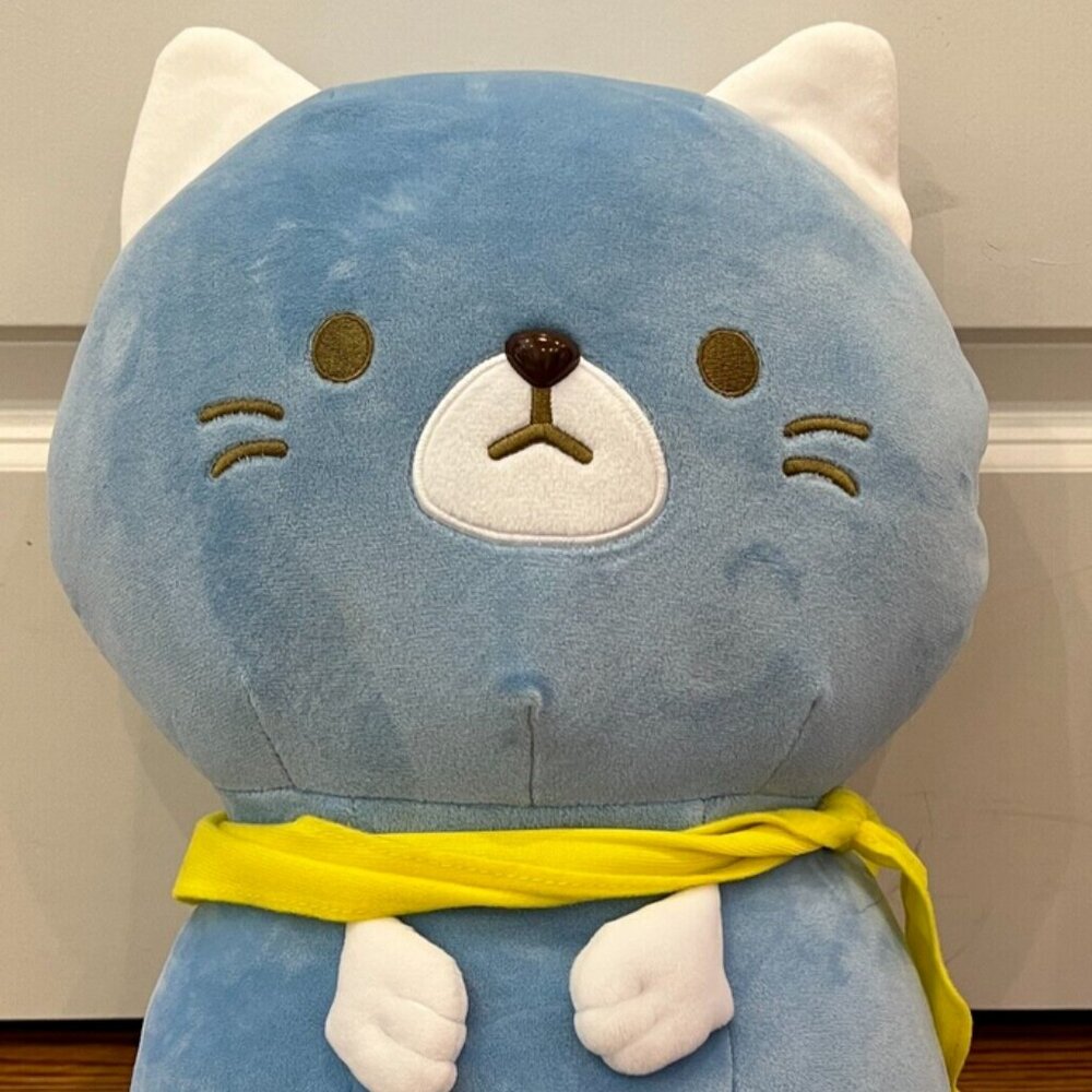 Nyan Cafe 14” Blue Arubaito ARBEIT Neko Cat  Plush “Mochi” Style Round 1